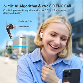 Six-microphone ENC setup of EarFun Air Pro 4 improving call clarity
