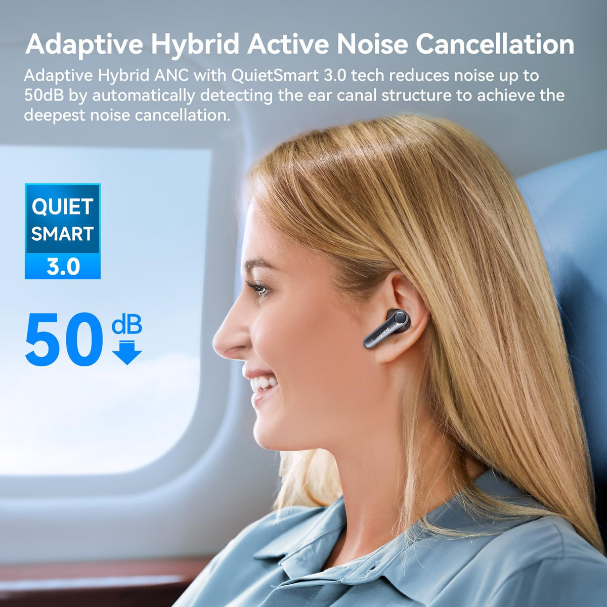 EarFun Air Pro 4 earbuds in ear with comfortable fit.