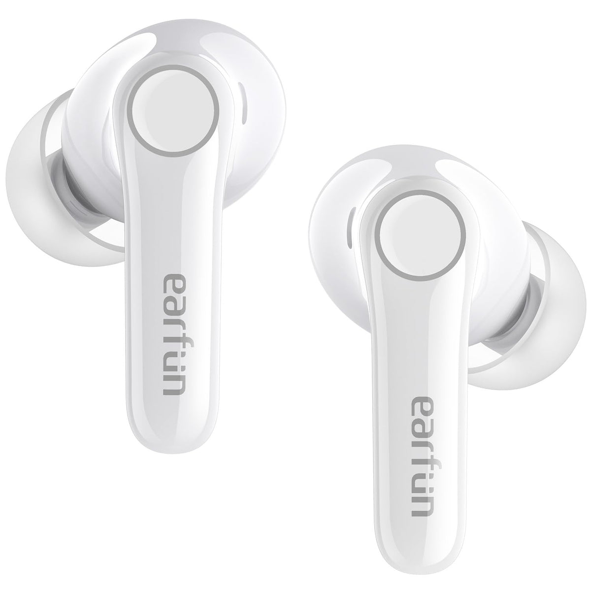 EarFun Air Pro 4 glossy white earbuds with premium feel for daily listening