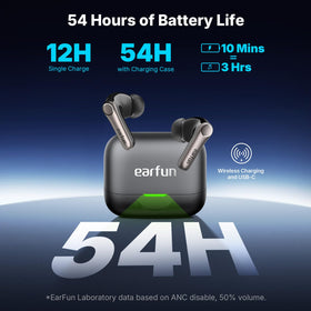 Long battery life of EarFun Air Pro 4+ supports all day listening.