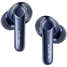 EarFun Air Pro 4 royal blue earbuds in case for convenient charging on the go.