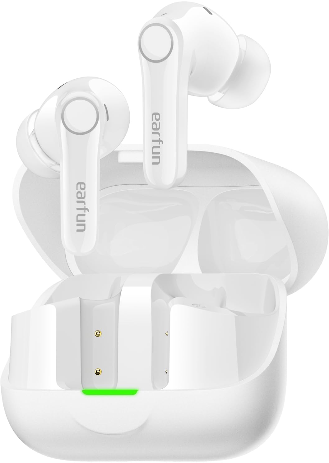 EarFun Air Pro 4+ charging case closed, portable power for on-the-go charging.