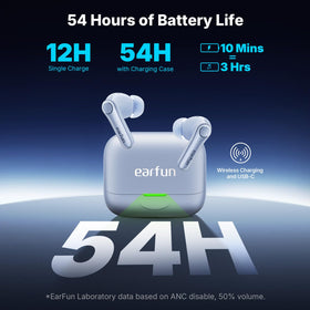 EarFun Air Pro 4+ fast charge: minutes for hours of playback