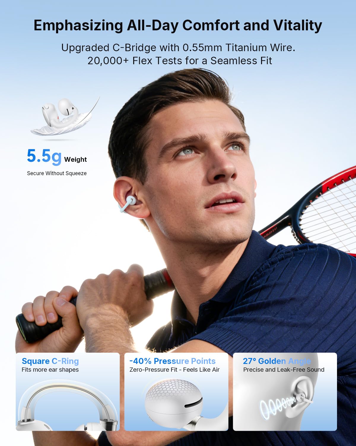 EarFun Clip 2 hi-res audio with LDAC for detailed, immersive sound.