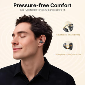 EarFun Clip Open Earbuds featuring a secure fit for all-day wear