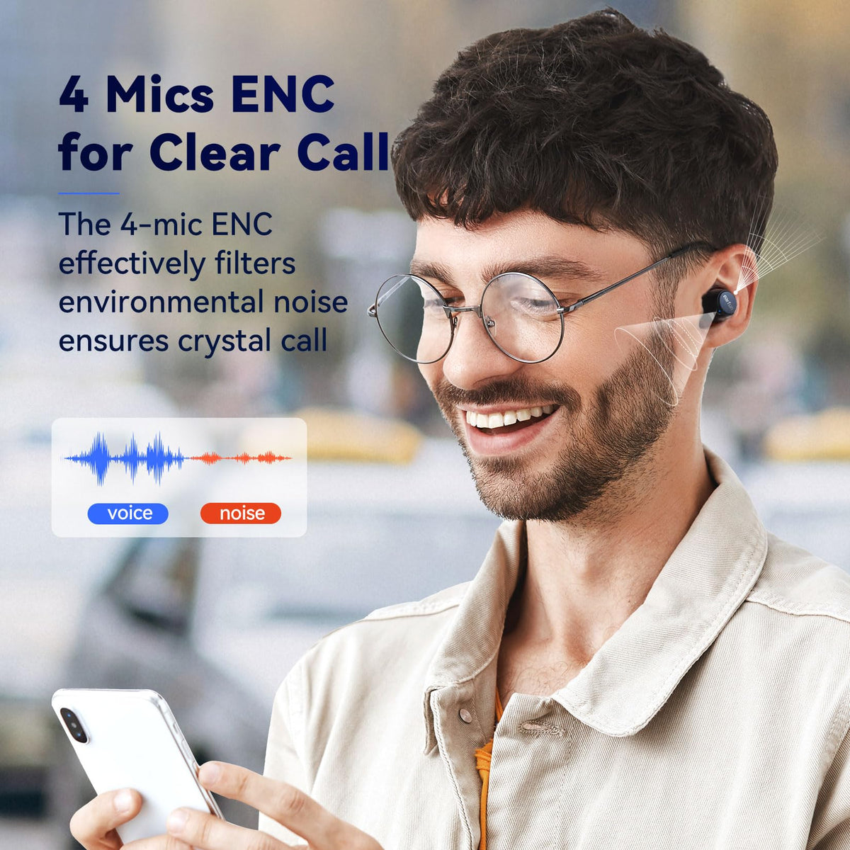 EarFun Free 2S open charging case highlighting battery and portability benefits