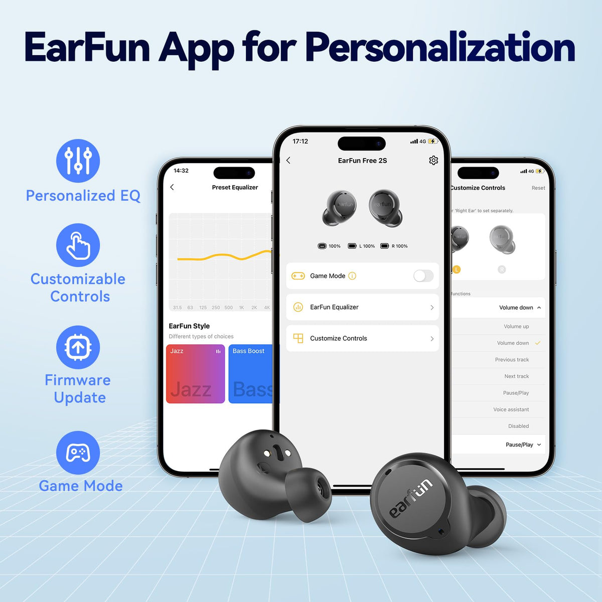 EarFun Free 2S worn by runner showing secure fit and sweat resistance