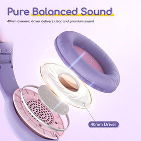 40mm drivers deliver full stereo sound on EarFun K1 for kids.