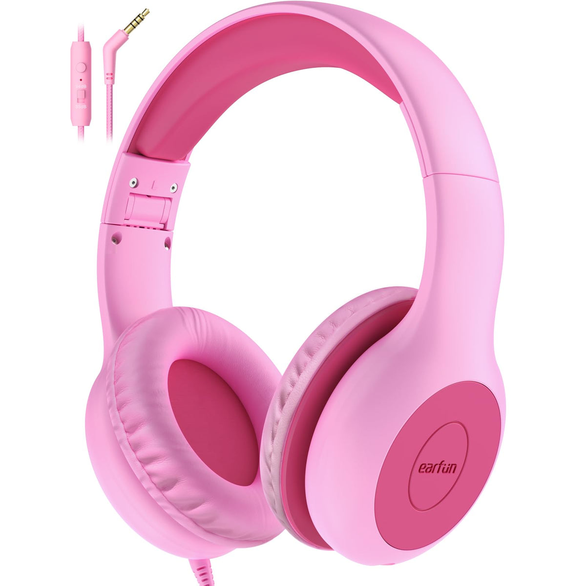 EarFun K1 kids headphones folded for travel, portable and light.