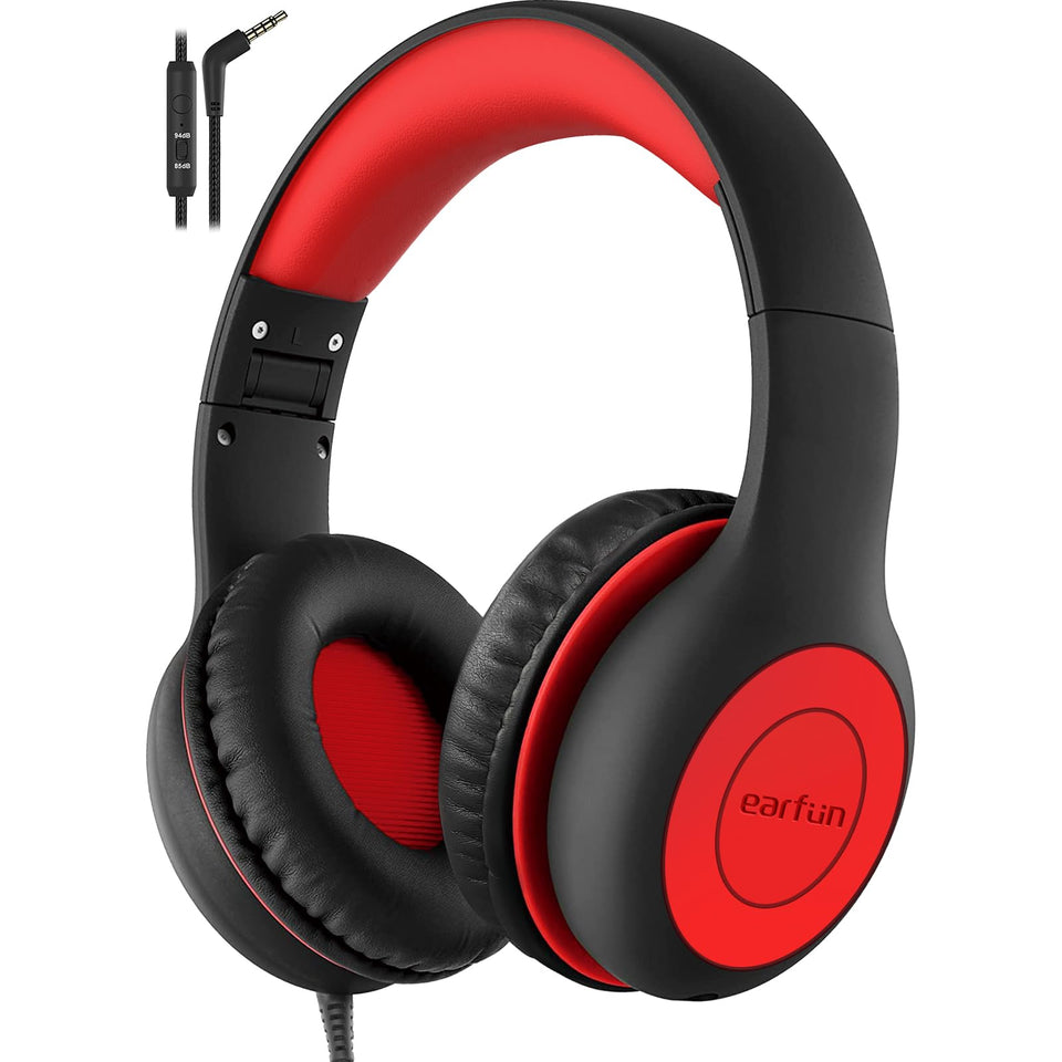 EarFun K1 kids headphones folded for compact travel.