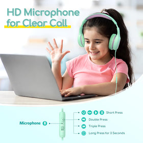 EarFun K1 green violet headphones angled front view