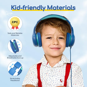 Inline microphone on EarFun K1 blue for online learning