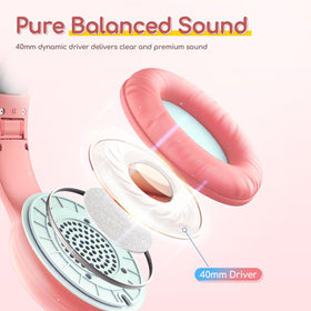 EarFun K1 pink adjustable headband for a secure, comfy fit