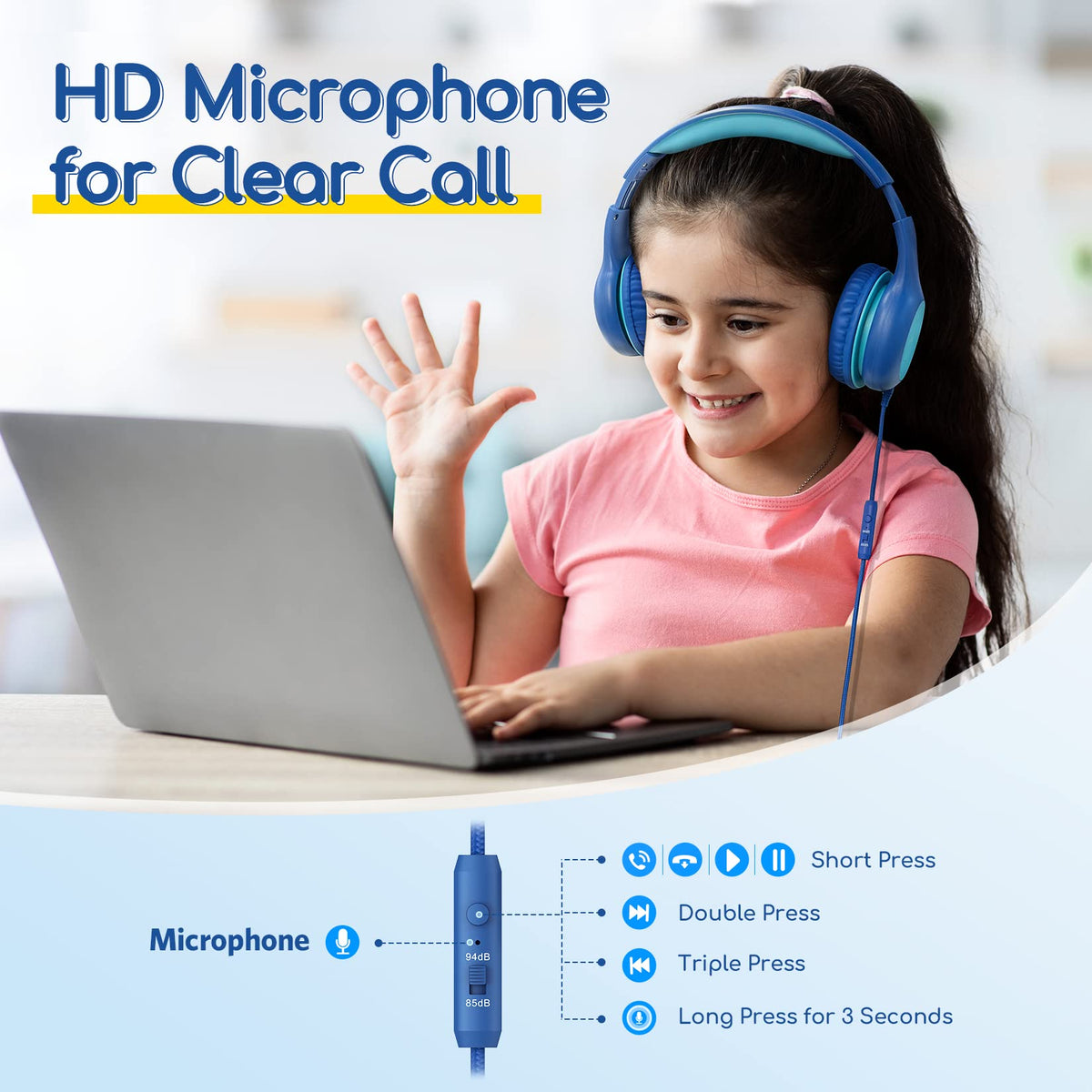 EarFun K1 kids headphones sharing audio jack enables group listening