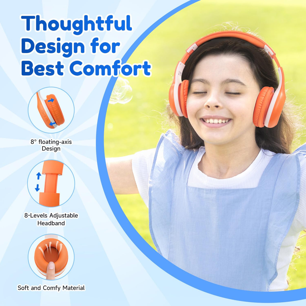 EarFun K2 folded compact for easy storage and portable schoolbag convenience