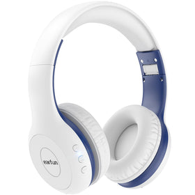 EarFun K2 front view showing white headphones and clear branding for easy identification
