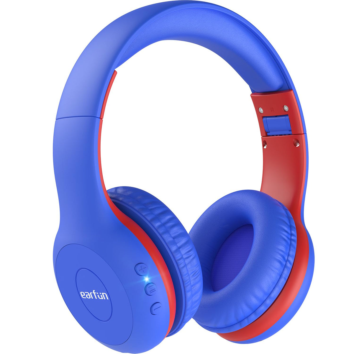 EarFun K2 front view in blue showing over-ear design and comfy fit