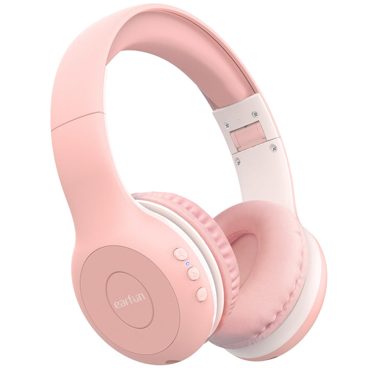 EarFun K2 front view showing pink design and child-friendly shape for easy recognition