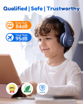 EarFun K2 blue on-desk with tablet illustrates ideal online learning setup