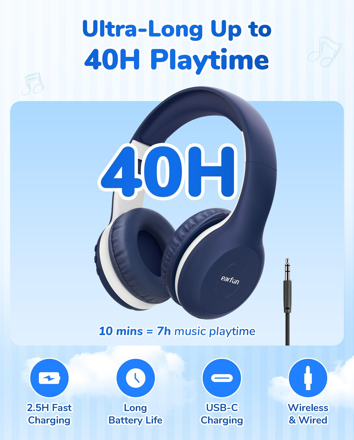 EarFun K2 blue USB-C charging demonstrates quick, convenient recharging