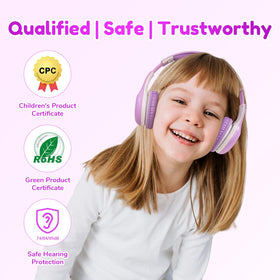 Child using EarFun K2 headphones with tablet for focused study