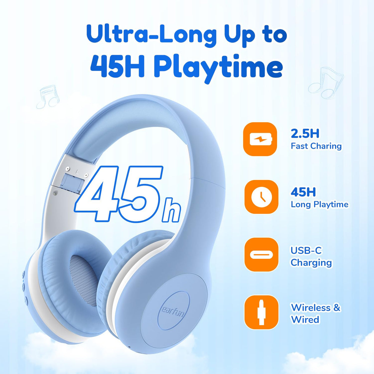 EarFun K2 Kids label and certification details for safety assurance