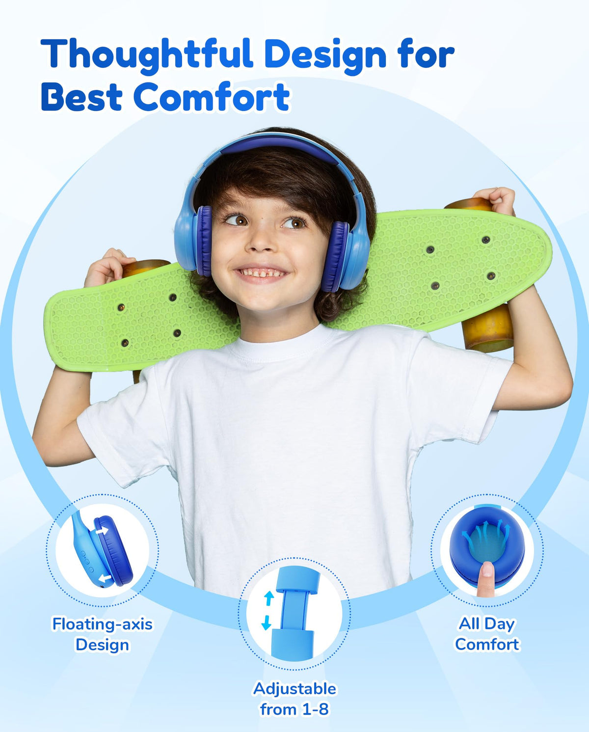 EarFun K2 side profile showing flexible headband and durable construction benefit