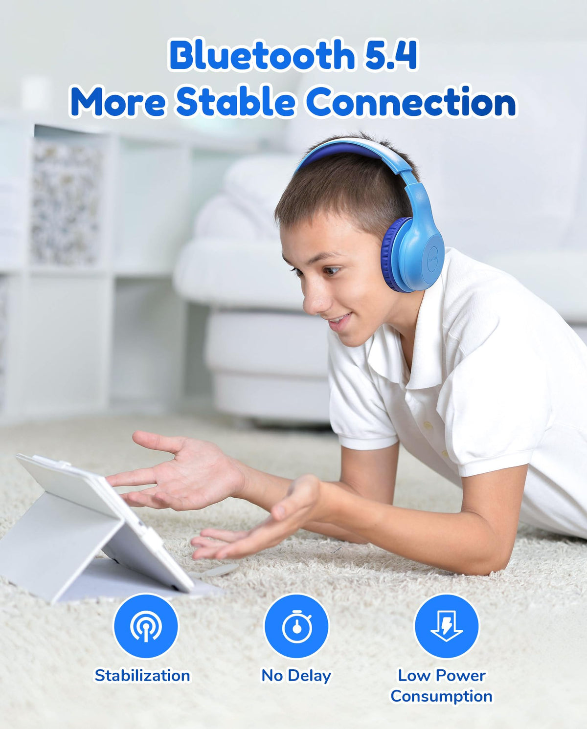 EarFun K2 with USB-C cable showing quick recharge and continuous play benefit