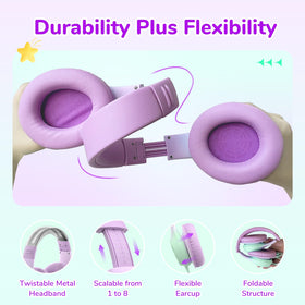 EarFun K3 kids headphones compact-travel, durable and lightweight for journeys.