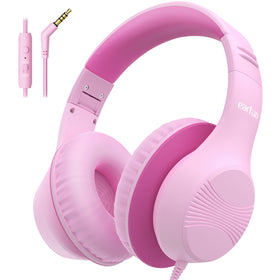 EarFun K3 pink headphones folded for compact travel and storage
