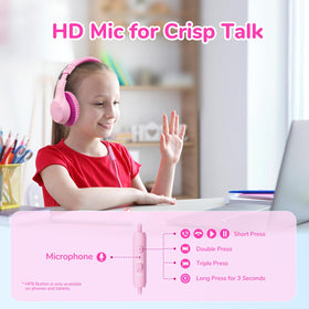 EarFun K3 pink headphones with mic for clear calls