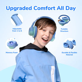 EarFun K4 Kids headphones green compact foldable design for easy storage.