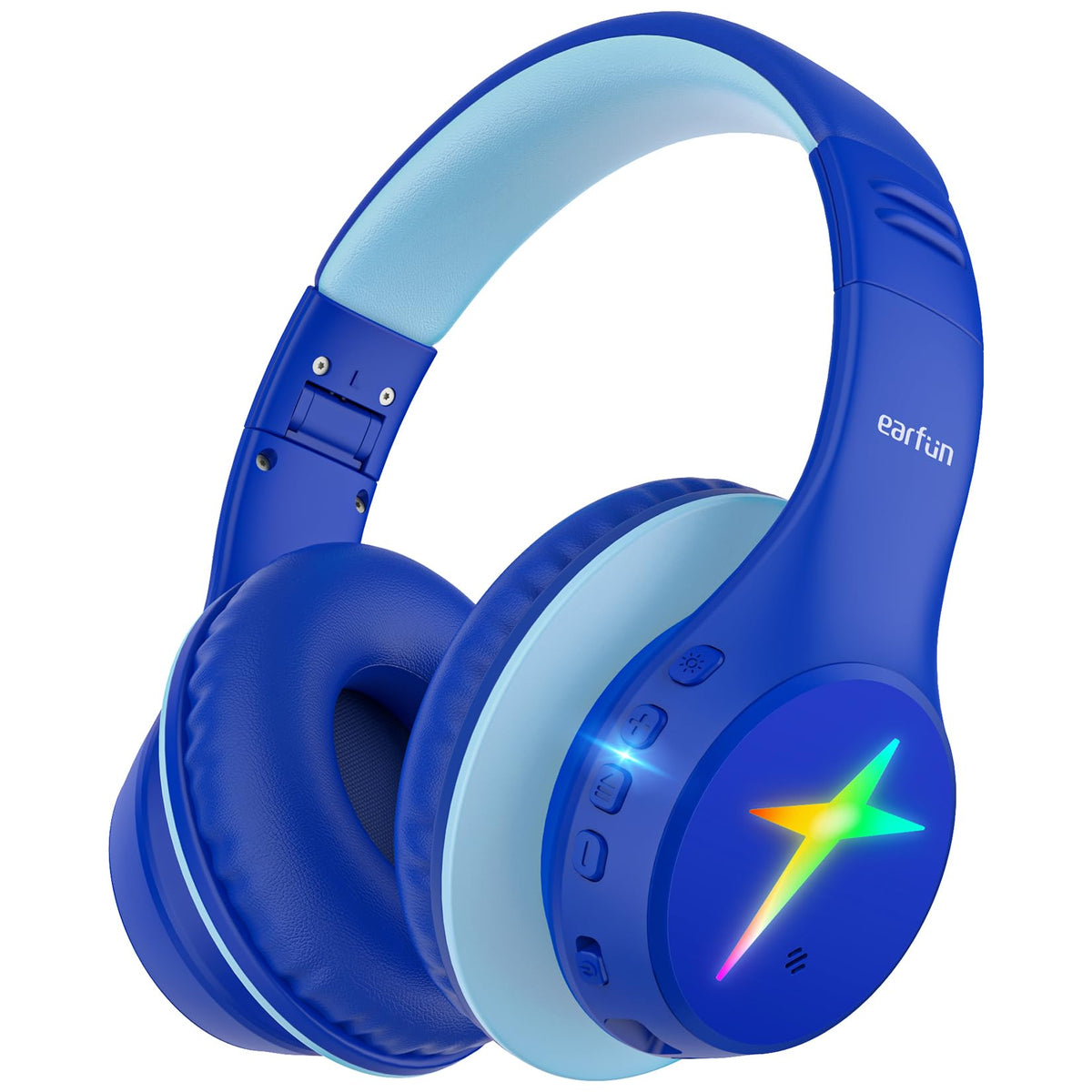 EarFun K4 kids headphones with LED lights for fun and focused listening at home