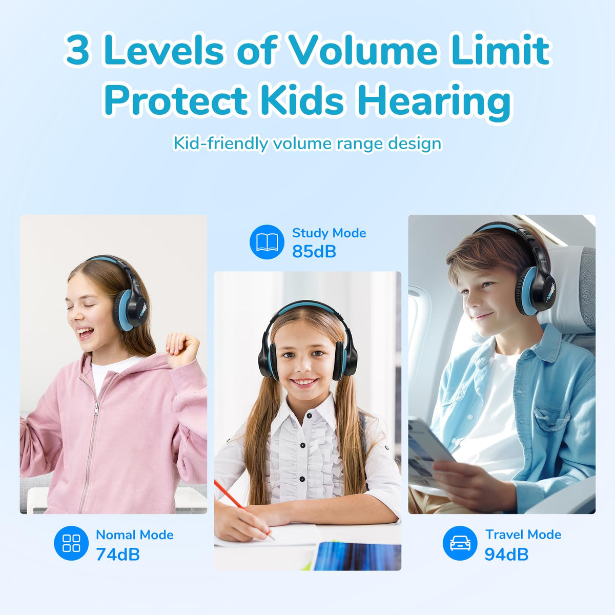 EarFun K4 volume limiter protects young ears during learning and play.