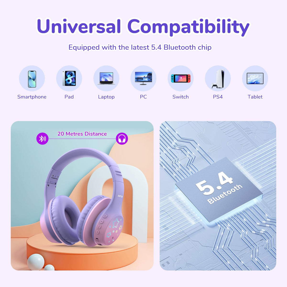 EarFun K4 Kids soft ear pads provide comfortable wear during school days