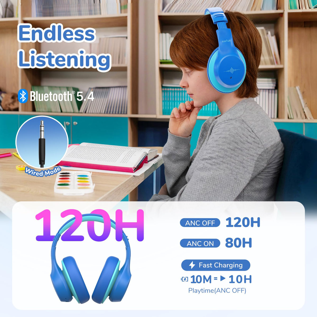 EarFun K4NC in classroom setting showing focus and reduced distractions