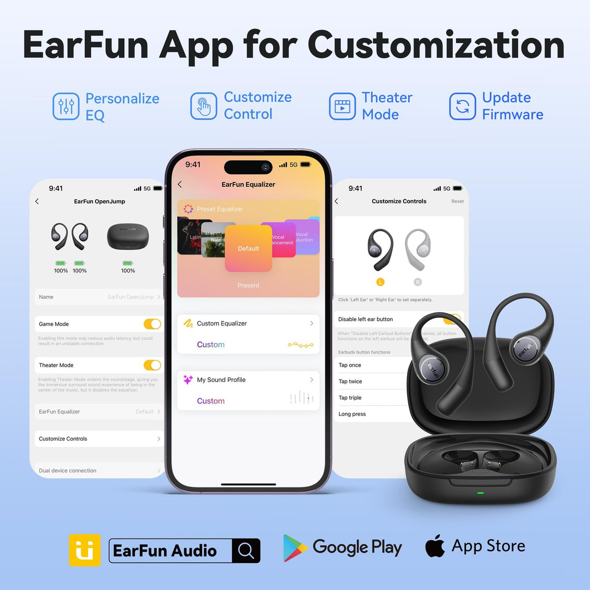 EarFun OpenJump 42h playtime with case for long sessions