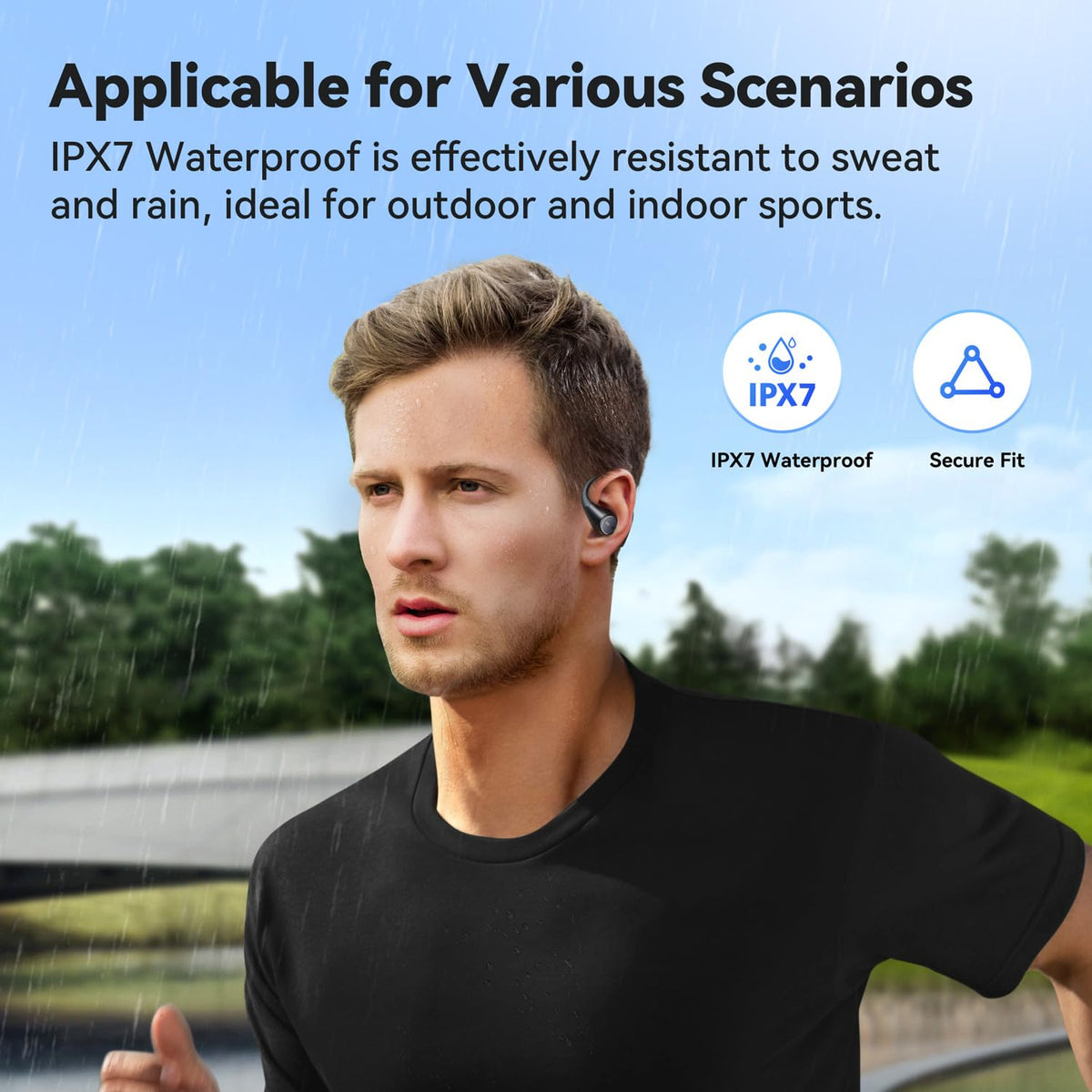 EarFun OpenJump IPX7 waterproof design resists sweat and rain