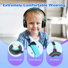 Adjustable headband on EarFun S1 fits various kids comfortably.