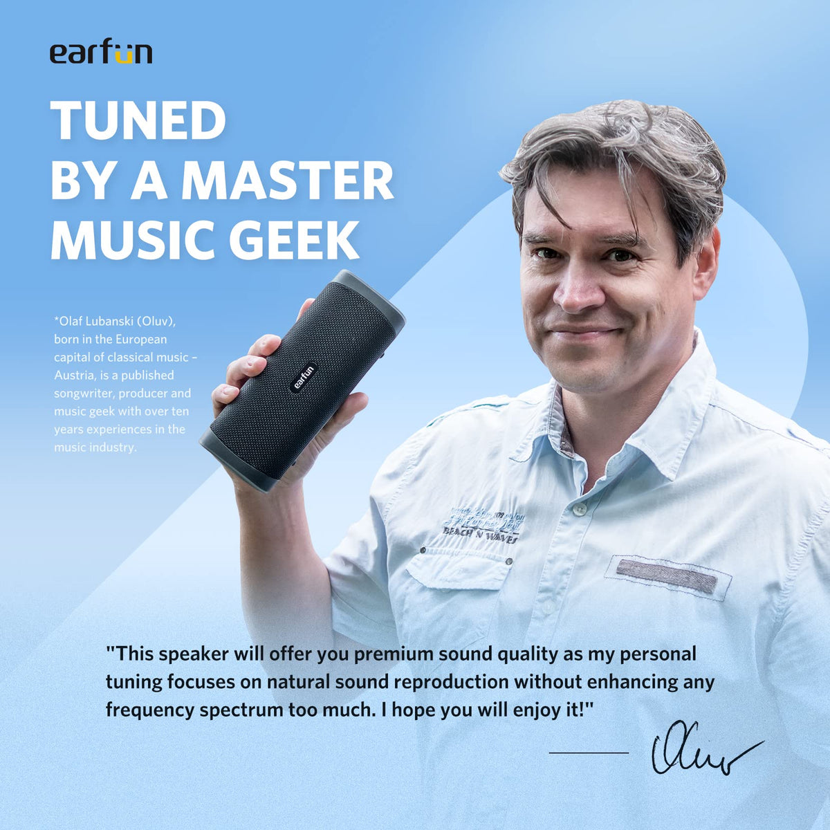 EarFun UBOOM L IP67 waterproof for poolside listening.
