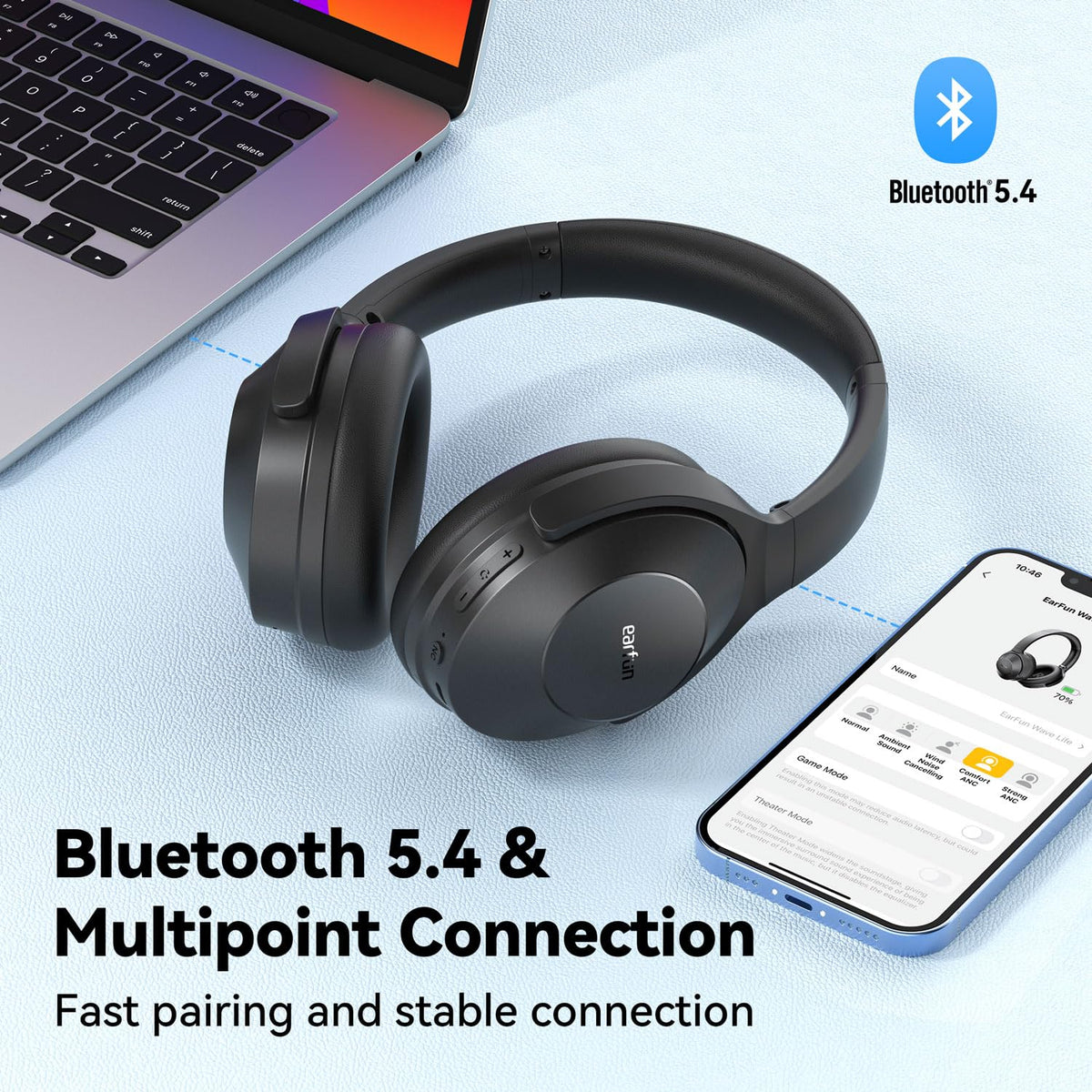 EarFun Wave Life USB-C wired setup showing lossless digital audio benefit