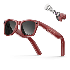 EarlySincere Porto Red AI Glasses 4K camera for hands-free recording.