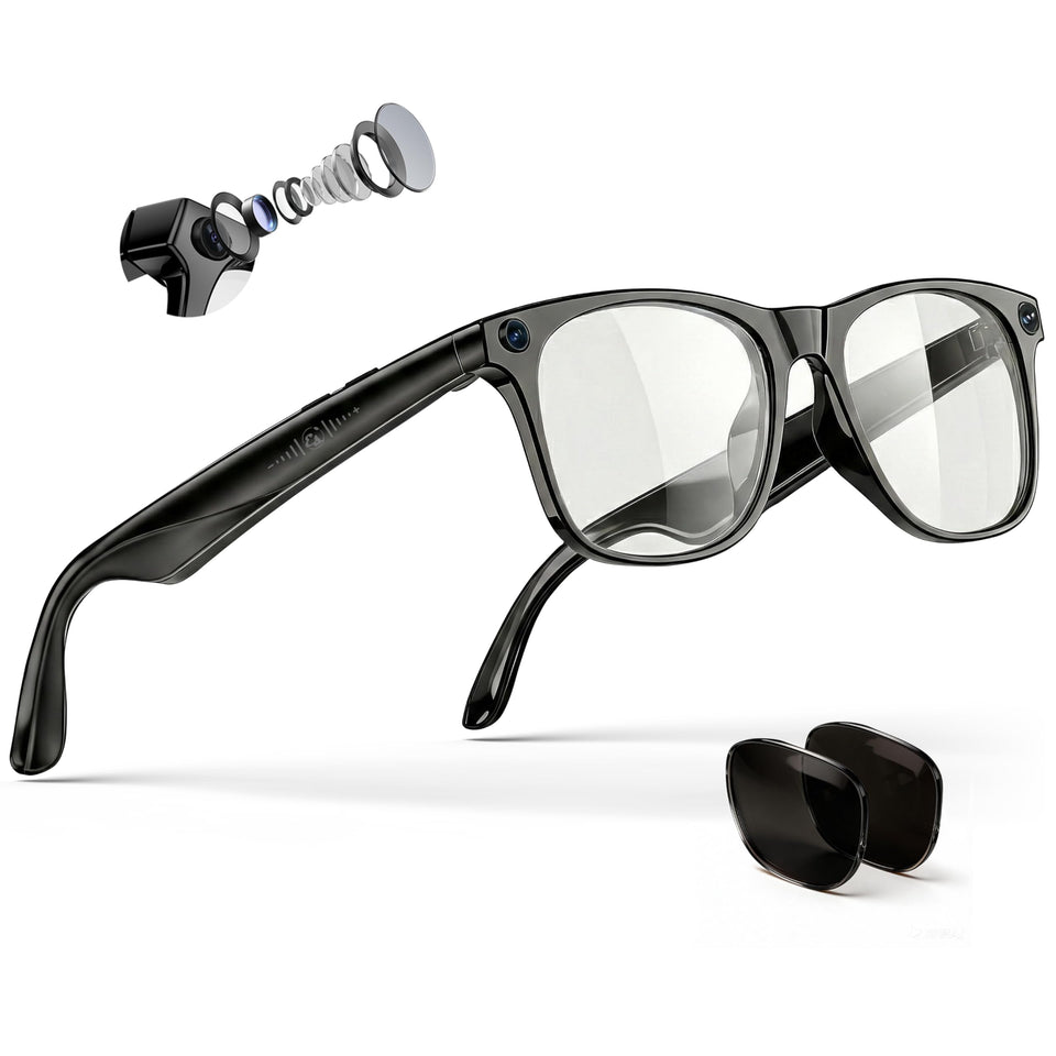 EarlySincere 4K glasses front view for hands-free recording