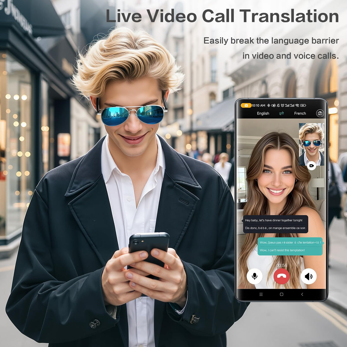 EarlySincere Ai Glasses translating 164 languages in real time on the go