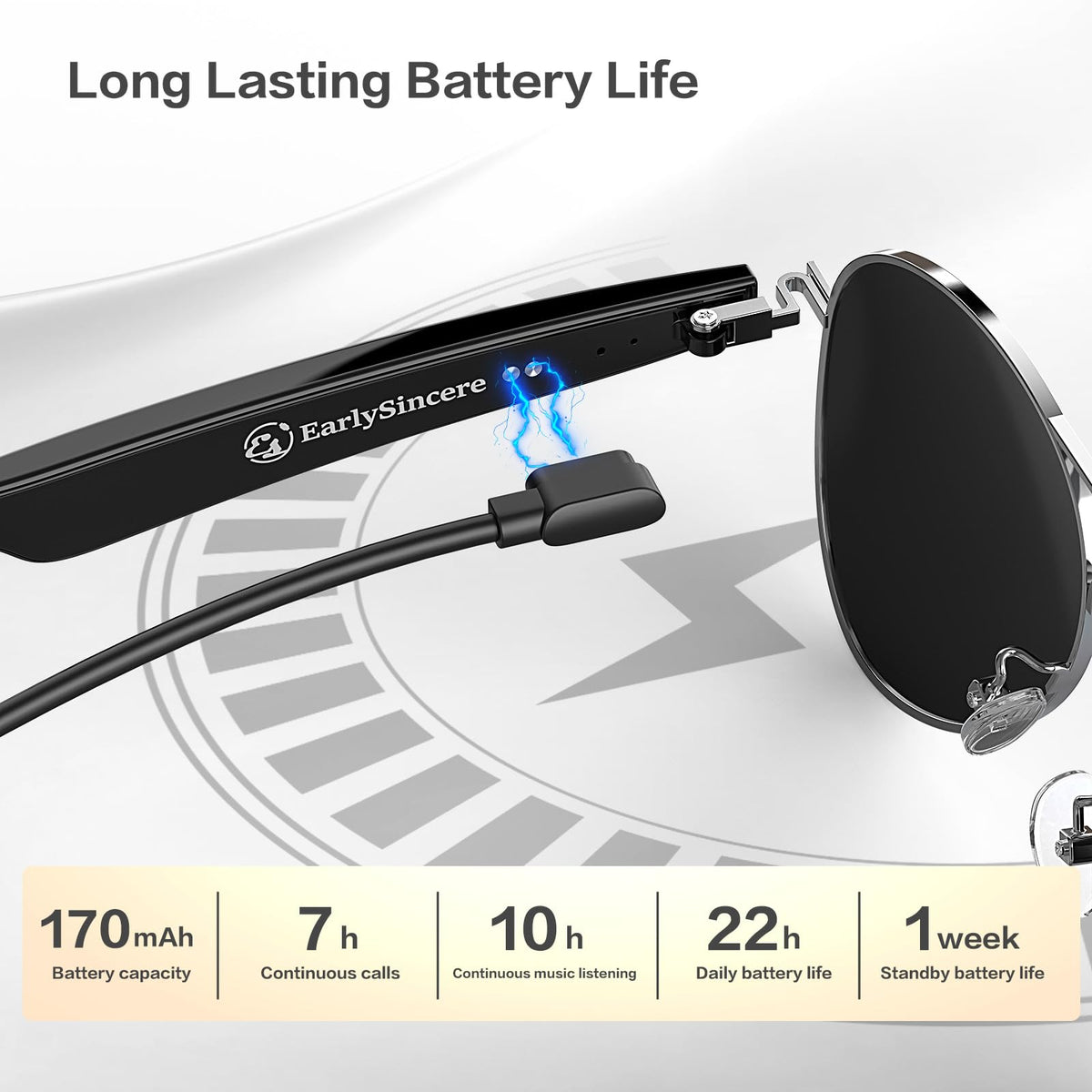 EarlySincere Ai Glasses fast charging for quick power top‑ups