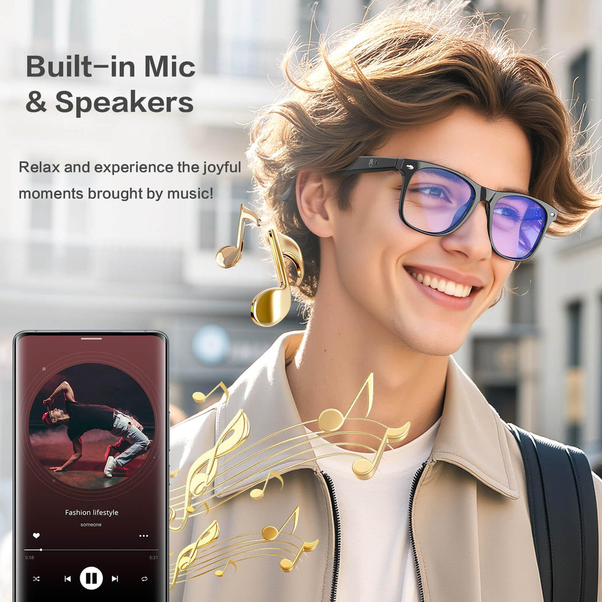 EarlySincere AI Smart Glasses long battery life for all day use