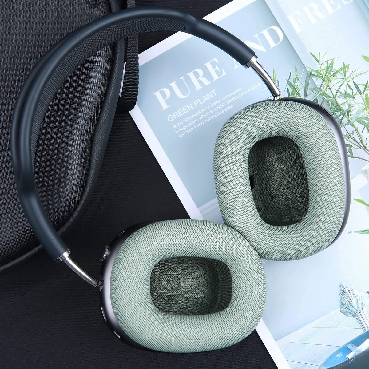 Side view of Earrock cushions on AirPods Max