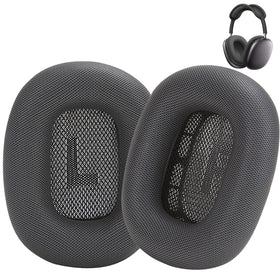 Earrock front view on AirPods Max showing new space gray pads for restored comfort