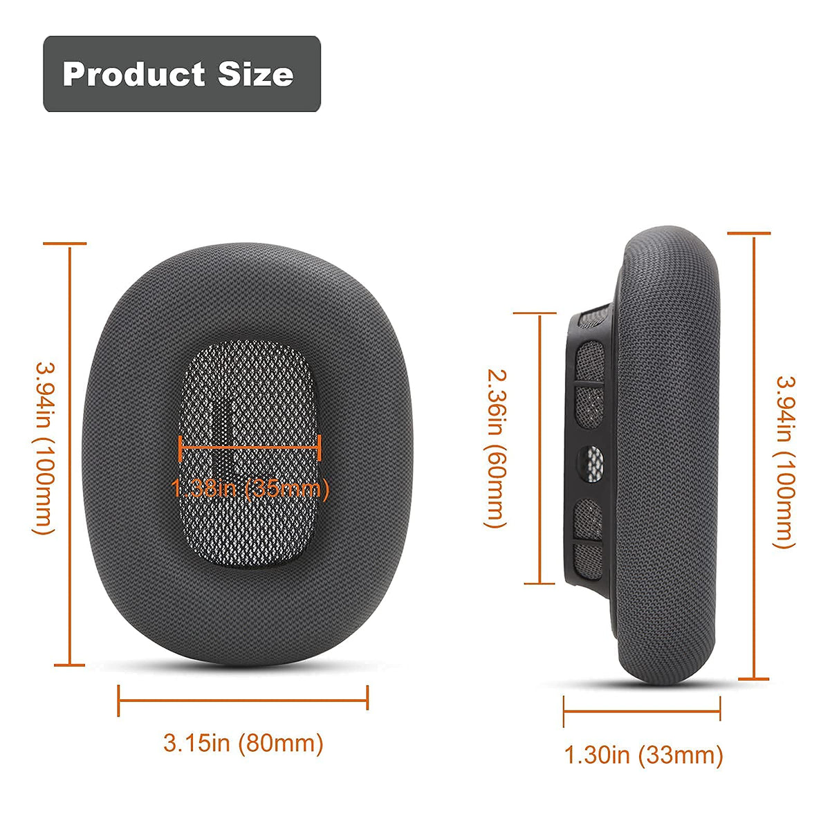 Earrock assembled on AirPods Max side profile improving seal and isolation