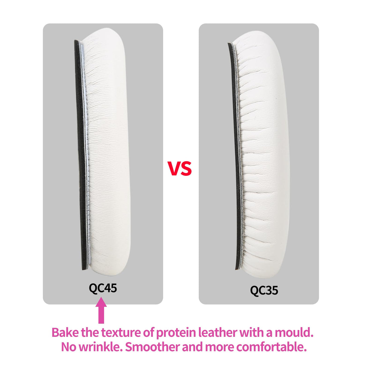Earrock Bose QC35ii earpads lambskin white provide soft, long-lasting comfort.